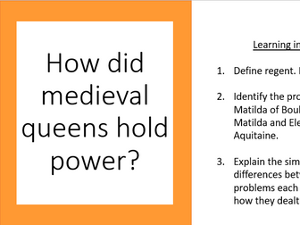 Literacy - Medieval Queens and The Anarchy