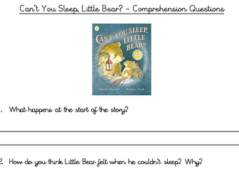Can't you Sleep, Little Bear? Comprehension Qs