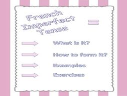 GCSE FRENCH: French Imperfect Tense: Lesson + Exercises - l'Imparfait