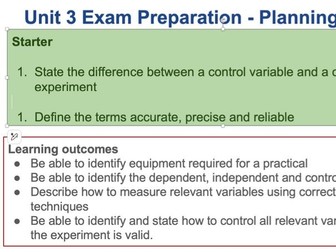 Edexcel IAL Unit 3 Preparation Lesson 2