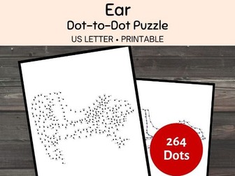 Ear Dot-to-Dot Puzzle, Human Anatomy Biology Game
