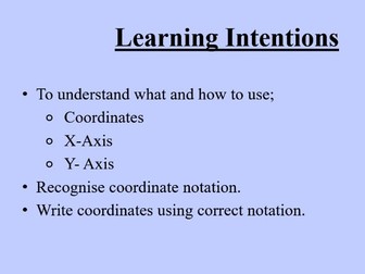 Introduction to Co-ordinates