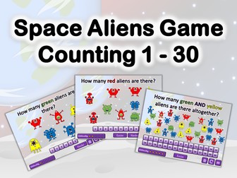 Space Aliens Counting 1-30