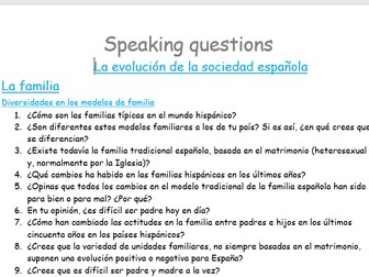 Edexcel A level Spanish Speaking questions