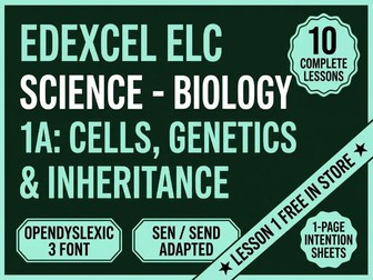 Edexcel ELC Science Complete Unit Bundle: Cells, Genetics & Inheritance (10 Lessons)