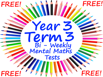 FREE Year 3 Mental Maths Test - PowerPoint Presentation - Block 3