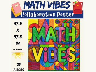 Math Vibes Collaborative Coloring Poster | Positive Math Mindset Bulletin Board