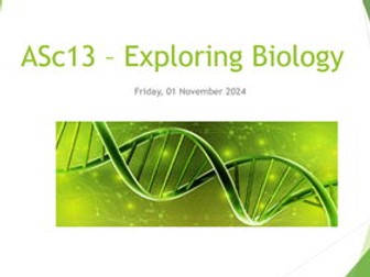 Pearson BTEC ASc13 Exploring Biology Powerpoint