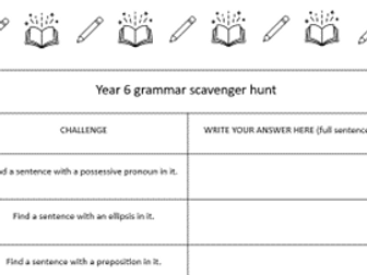 Grammar scavenger hunt (YEAR 6)