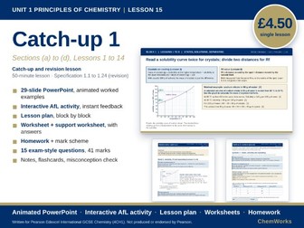 Edexcel IGCSE Chemistry Unit 1 – Principles of Chemistry: Lesson 15, Catch-up and Revision (1a–1d)