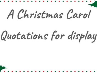 A Christmas Carol Quotations for display