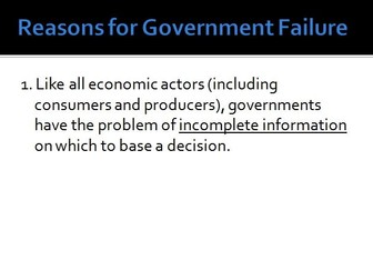 A Level Economics / Politics / Government Failure PPTs (IB compatible) Public Choice Theory