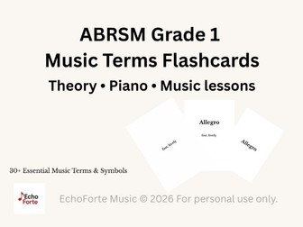 Music Theory Grade 1 Music Terms Flashcards