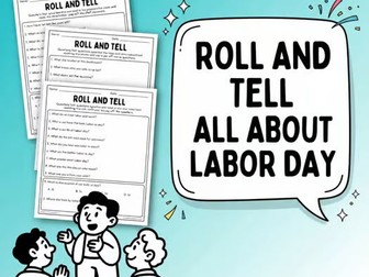 Labor Day Roll and Tell Speaking Activity | Community Helpers ESL Game
