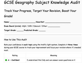 Geographical Subject Knowledge Audit