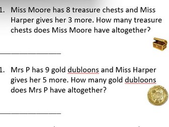 EYFS Reception Maths word problems plan and worksheets