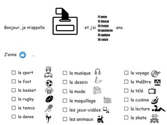 French Intro Questionnaire