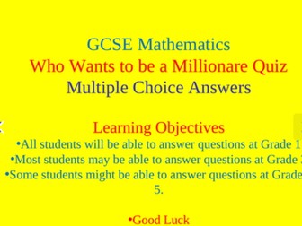 Millionaire GCSE Maths. Part 1 and 2.