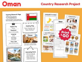 Oman Country Study Worksheets | Geography & Culture