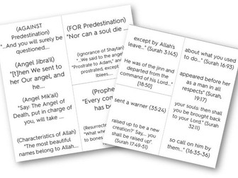 RE GCSE Islam Quotes as  Flash Cards