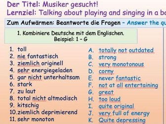 German - Stimmt! 3 Rot Kapitel 2: Musik - Powerpoints & Resources