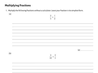 Fractions Practice Worksheet