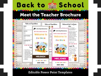 Editable Back to School Trifold Brochure : Meet the Teacher Brochure Template