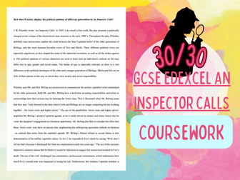 GCSE Edexcel 30/30 An Inspector Calls Coursework