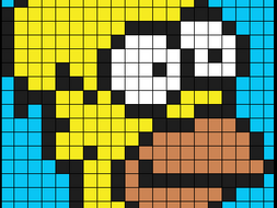 Colouring by Percent Problems- Homer Simpson, Solo Math Mosaic