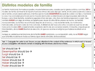 A Level Spanish: Changes in the Family