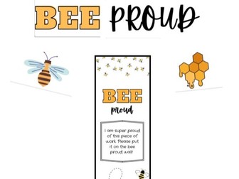 Bee Proud Bookmarks and Display Lettering