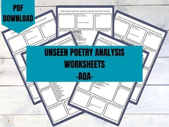 Unseen Poetry Analysis Practice Worksheets