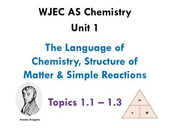 WJEC AS Chemistry Unit 1 (1.1-1.3)