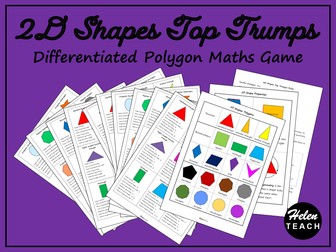 2D Shapes Polygons Top Trumps Game Differentiated