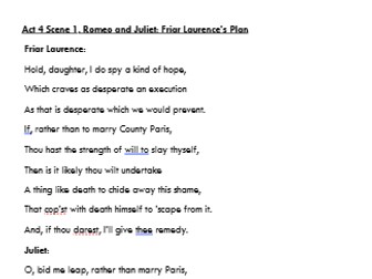 Act 4 Scene 1 - Friar's Plan Guided Reading