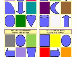 Colors and Shapes Tic-Tac-Toe or Bingo