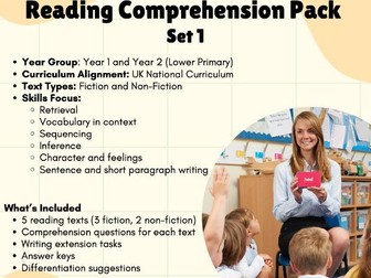 Reading Comprehension Pack – Mixed Texts (Set 1) | Year 1–2 | UK & Cambridge Aligned