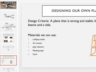 DT Frame Structures Planes Lesson Powerpoint, activity booklet and planning document 5 lessons