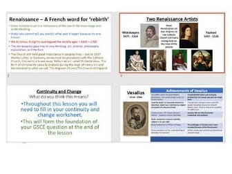 Up to Two Lesosns - The Renaissance, Vesalius, Harvey, Paré - Change and Continuity