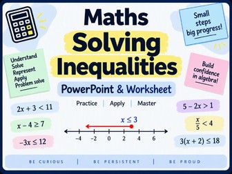 Inequalities Starter  PP + WS+ Worked A's