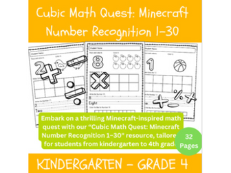 Cubic Math Quest: Minecraft Number Recognition 1–30