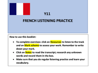 iGCSE/ GCSE French Listening practice booklet