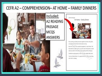 CEFR A2 - COMPREHENSION - AT HOME - FAMILY DINNERS