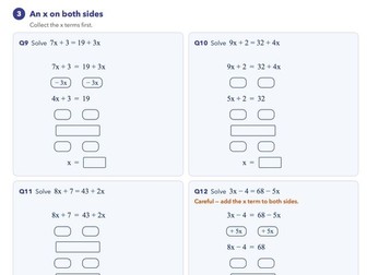Solving Equations - Scaffolded Worksheets for LPA (PLEASE LEAVE REVIEWS)