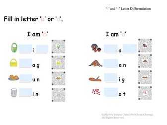 'b' and 'd' Letter Differentiation (Step-by-Step English Literacy Skills Pack for Diverse learners)