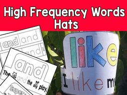 High Frequency Words Hats Kinder SET 1 CCSS.RF.K.3.C Sight Words