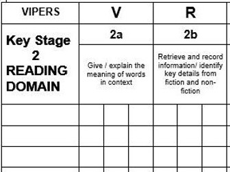 Key Stage 2 Reading Domain Assessment Record