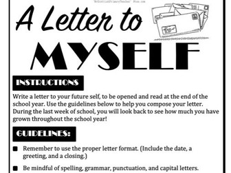 A Letter to Myself - Class time capsule