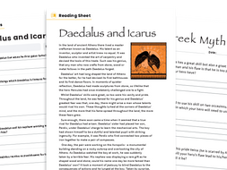 Daedalus and Icarus - Reading Comprehension - Greek Myths | Teaching
