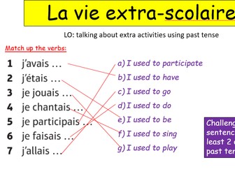 GCSE FRENCH STUDIO - LA VIE EXTRASCOLAIRE